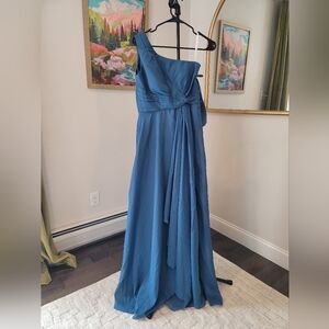 NWT Wear Your Love Elegant Blue One-Shoulder Maxi Dress Size 6